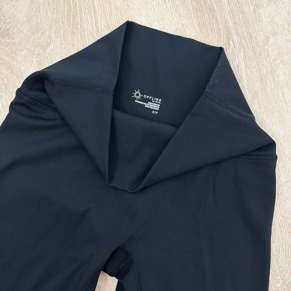 Women’s American Eagle Aerie Offline Solid Black Athletic Leggings Size Small S - Picture 5 of 6